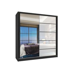 B BELINI GROUP POSUVNÁ SKŘÍŇ Verona MGB, Černá/Bílá Lesk, 158 cm, se zrcadlem obraz