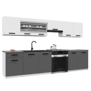 B BELINI GROUP KUCHYŇSKÁ LINKA Italia 4 260 cm, s pracovními deskami, Bílo-šedá matná obraz