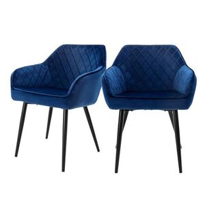 ML-DESIGN JÍDELNÍ ŽIDLE, sada 2 ks, tmavě modrý samet obraz