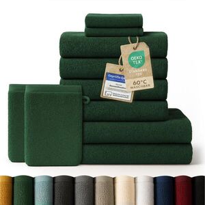 Blumtal RUČNÍK 8dílná sada, 2x osuška 70/140 + 4x ručník 50/100 + 2x ručník pro hosty 30/30 + 2x žínka 15/20 cm, tmavě zelená obraz