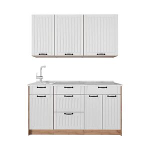 Vicco JEDNOTKOVÁ KUCHYNĚ Fame-Line, Bílý venkovský dům/Zlatý mocný dub, 150 cm, PD Mramor obraz
