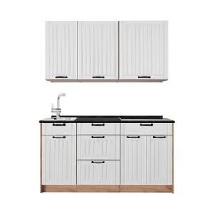 Vicco JEDNOTKOVÁ KUCHYNĚ Fame-Line, Bílý venkovský dům/Zlatý mocný dub, 150 cm, PD Antracit obraz