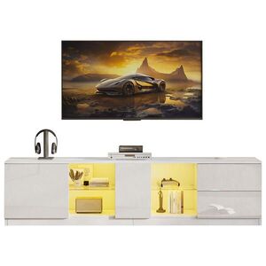 FLIEKS TV STOJAN 160 cm Lesk LED Osvětlení 65 Zoll obraz