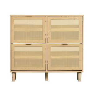 STILVORA SKŘÍŇ NA BOTY v dekoru dubu se 4 výklopnými přihrádkami a kovovými úchyty, 100×25×90 cm obraz