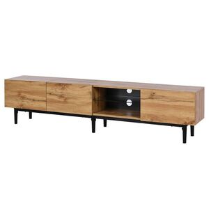 STILVORA TV STOLEK v dubové barvě s dřevěnou kresbou a LED osvětlením, 175×31×41 cm obraz