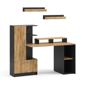 Vicco PSACÍ STŮL Tomy, Antracit/Zlatý mocný dub, 150 x 59 cm Sada 5 kusů obraz