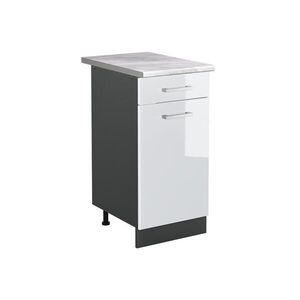 Vicco SPODNÍ SKŘÍŇKA KUCHYŇSKÉ LINKY R-Line, Bílá vysoký lesk/Antracit, 40 cm pracovná doska Mramor obraz