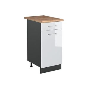 Vicco SPODNÍ SKŘÍŇKA KUCHYŇSKÉ LINKY R-Line, Bílá vysoký lesk/Antracit, 40 cm pracovná doska Dub Goldkraft obraz