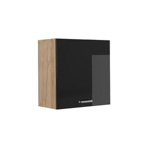 Vicco VĚŠÁK NA STĚNU R-Line, Černý vysoký lesk/Zlatý mocný dub, 60 cm s 1 dvířky obraz