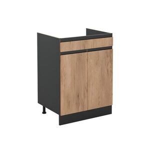 Vicco SPODNÍ SKŘÍŇKA KUCHYŇSKÉ LINKY R-Line, Zlatý mocný dub/Antracit, 60 cm se zásuvkou bez pracovní desky obraz