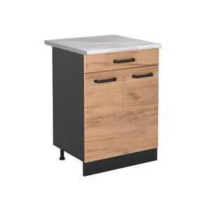 Vicco SPODNÍ SKŘÍŇKA KUCHYŇSKÉ LINKY R-Line, Zlatý mocný dub/Antracit, 60 cm se zásuvkou pracovná doska Mramor obraz