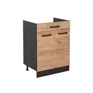Vicco SPODNÍ SKŘÍŇKA KUCHYŇSKÉ LINKY R-Line, Zlatý mocný dub/Antracit, 60 cm se zásuvkou bez pracovní desky obraz