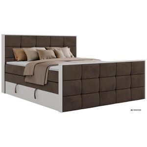 MKS POSTEL BOXSPRING ALVIT KING DUO 180/200 - Hnědá Samet - Topper T25 - H3 obraz