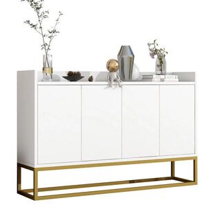 OKWISH BOČNÍ skříň 120/30/80 cm bílá z dřevotřísky a MDF s bezúchytkovým otevíráním obraz