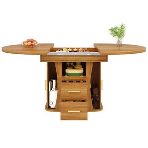 OKWISH JÍDELNÍ stůl 118-158/118/77 cm ořechová z MDF rozkládací obraz