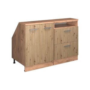 Vicco KUCHYŇSKÁ SKŘÍŇKA POD ŠIKMOU STŘECHU R-Line Řemeslný dub 120 cm Sada 2 korpusů skříně hloubka 60 cm obraz