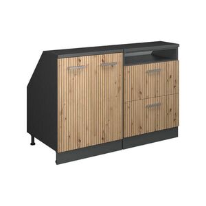 Vicco KUCHYŇSKÁ SKŘÍŇKA POD ŠIKMOU STŘECHU R-Line Řemeslný dub 120 cm Sada 2 korpusů skříně hloubka 60 cm obraz