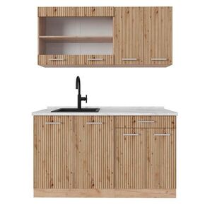 Vicco JEDNOTKOVÁ KUCHYNĚ R-Line Dub Artisan / dub Goldkraft 140 cm s pracovní deskou obraz