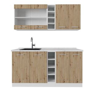 Vicco JEDNOTKOVÁ KUCHYNĚ R-Line Dub řemeslný/bílý 160 cm s pracovní deskou obraz