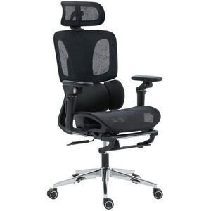 HOMCOM KANCELÁŘSKÁ ŽIDLE Ergonomická kancelářská židle s nastavitelnou bederní opěrkou a opěrkou hlavy obraz
