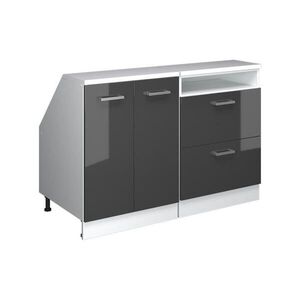Vicco SADA SKŘÍNÍ PRO ŠIKMOU STŘECHU Rion Antracitový vysoký lesk 120 cm Sada 2 korpusů skříně hloubka 60 cm obraz
