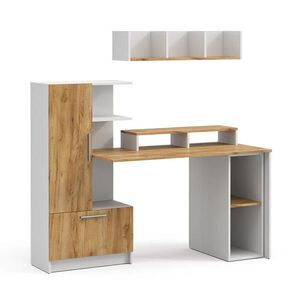 Vicco PSACÍ STŮL Tomy, Bílá/Zlatý mocný dub, 150 x 59 cm Sada 4 kusů obraz