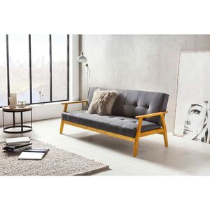 Livetastic ROZKLÁDACÍ POHOVKA, dřevo, textil, přírodní barvy, tmavě šedá obraz
