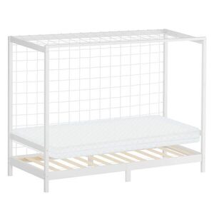 ML-DESIGN DĚTSKÁ POSTEL ve tvaru fotbalové brány s matrací 90 x 200 cm, bílá obraz
