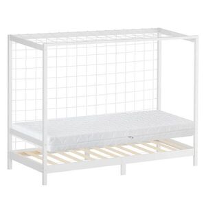 ML-DESIGN DĚTSKÁ POSTEL ve tvaru fotbalové brány s matrací 90 x 200 cm, bílá obraz