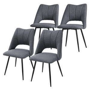 ML-DESIGN SADA 4 JÍDELNÍCH ŽIDLÍ Šedé látkové čalounění obraz