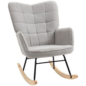 HOMCOM HOUPACÍ židle, ergonomický tvar, nohy z pravého dřeva, nosnost do 120 kg, světle šedá obraz