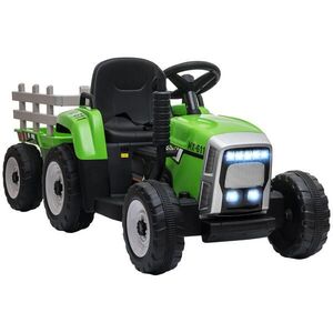 HOMCOM ELEKTRICKÝ traktor Dětský traktor s MP3 funkcí, 3–6 km/h, zelený obraz