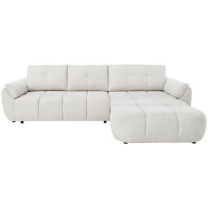Beautysofa ROHOVÁ POHOVKA Massimo, univerzální rohová rozkládací pohovka 280 cm s funkcí spaní a úložným prostorem, krémová obraz