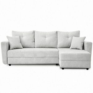 Beautysofa ROHOVÁ ROZKLÁDACÍ POHOVKA Verona s úložným prostorem a univerzální lenoškou, 240 cm, světle béžová obraz