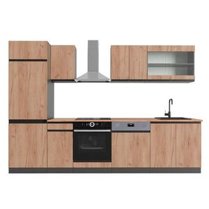 Vicco KUCHYŇSKÝ KOUT R-Line Zlatý dub power/antracit 300 cm , PD Dub obraz