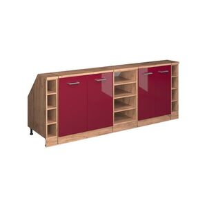 Vicco ŠATNÍ SESTAVA PRO ŠIKMÉ STŘECHY Rion Červená vysoký lesk 210 cm Sada 5 korpusů skříně hloubka 60 cm obraz