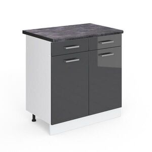 Vicco SPODNÍ SKŘÍŇKA KUCHYŇSKÉ LINKY R-Line Antracitový vysoký lesk 80 cm , PD Antracit obraz