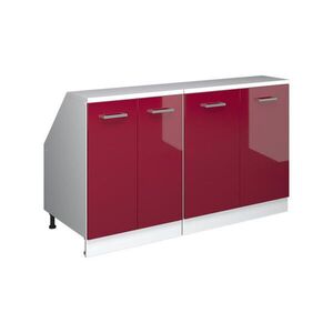 Vicco SADA SKŘÍNÍ PRO ŠIKMOU STŘECHU Rion Červená vysoký lesk 140 cm Sada 2 korpusů skříně hloubka 60 cm obraz