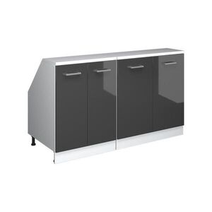 Vicco SADA SKŘÍNÍ PRO ŠIKMOU STŘECHU Rion Antracitový vysoký lesk 140 cm Sada 2 korpusů skříně hloubka 60 cm obraz