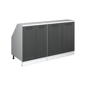 Vicco SADA SKŘÍNÍ PRO ŠIKMOU STŘECHU Rion Antracitový venkovský dům 140 cm Sada 2 korpusů skříně hloubka 60 cm obraz