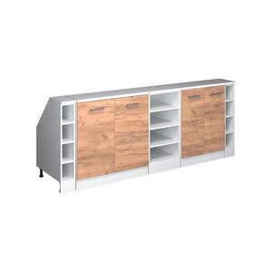 Vicco ŠATNÍ SESTAVA PRO ŠIKMÉ STŘECHY Rion Zlatý mocný dub 210 cm Sada 5 korpusů skříně hloubka 60 cm obraz
