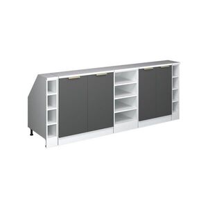 Vicco KUCHYŇSKÁ SKŘÍŇKA POD ŠIKMOU STŘECHU R-Line Antracitově zlatý 210 cm Sada 5 korpusů skříně hloubka 60 cm obraz
