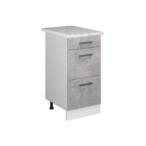 Vicco SPODNÍ SKŘÍŇKA KUCHYŇSKÉ LINKY R-Line Beton 40 cm se zásuvkami a pracovní deskou obraz