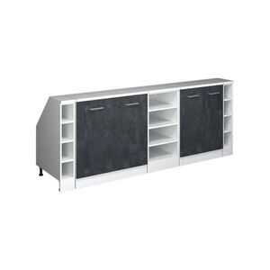 Vicco KUCHYŇSKÁ SKŘÍŇKA POD ŠIKMOU STŘECHU R-Line Černý beton 210 cm Sada 5 korpusů skříně hloubka 60 cm obraz