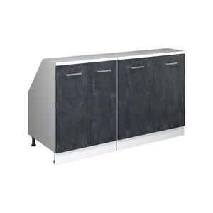 Vicco KUCHYŇSKÁ SKŘÍŇKA POD ŠIKMOU STŘECHU R-Line Černý beton 140 cm Sada 2 korpusů skříně hloubka 60 cm obraz