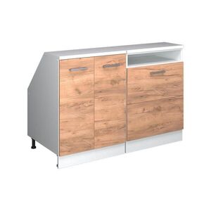 Vicco KUCHYŇSKÁ SKŘÍŇKA POD ŠIKMOU STŘECHU R-Line Zlatý mocný dub 120 cm Sada 2 korpusů skříně hloubka 60 cm obraz