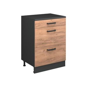 Vicco ROZŠIŘUJÍCÍ KOMODA Rion, Zlatý mocný dub/Antracit, 60 x 46 cm bez šikminy se 3 zásuvkami obraz