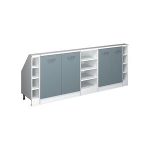 Vicco KUCHYŇSKÁ SKŘÍŇKA POD ŠIKMOU STŘECHU R-Line Modrošedá 210 cm Sada 5 kusů obraz