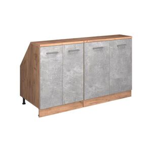 Vicco KUCHYŇSKÁ SKŘÍŇKA POD ŠIKMOU STŘECHU R-Line Beton 140 cm Sada 2 korpusů skříně hloubka 60 cm obraz