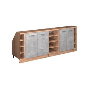 Vicco KUCHYŇSKÁ SKŘÍŇKA POD ŠIKMOU STŘECHU R-Line Beton 210 cm Sada 5 korpusů skříně hloubka 60 cm obraz